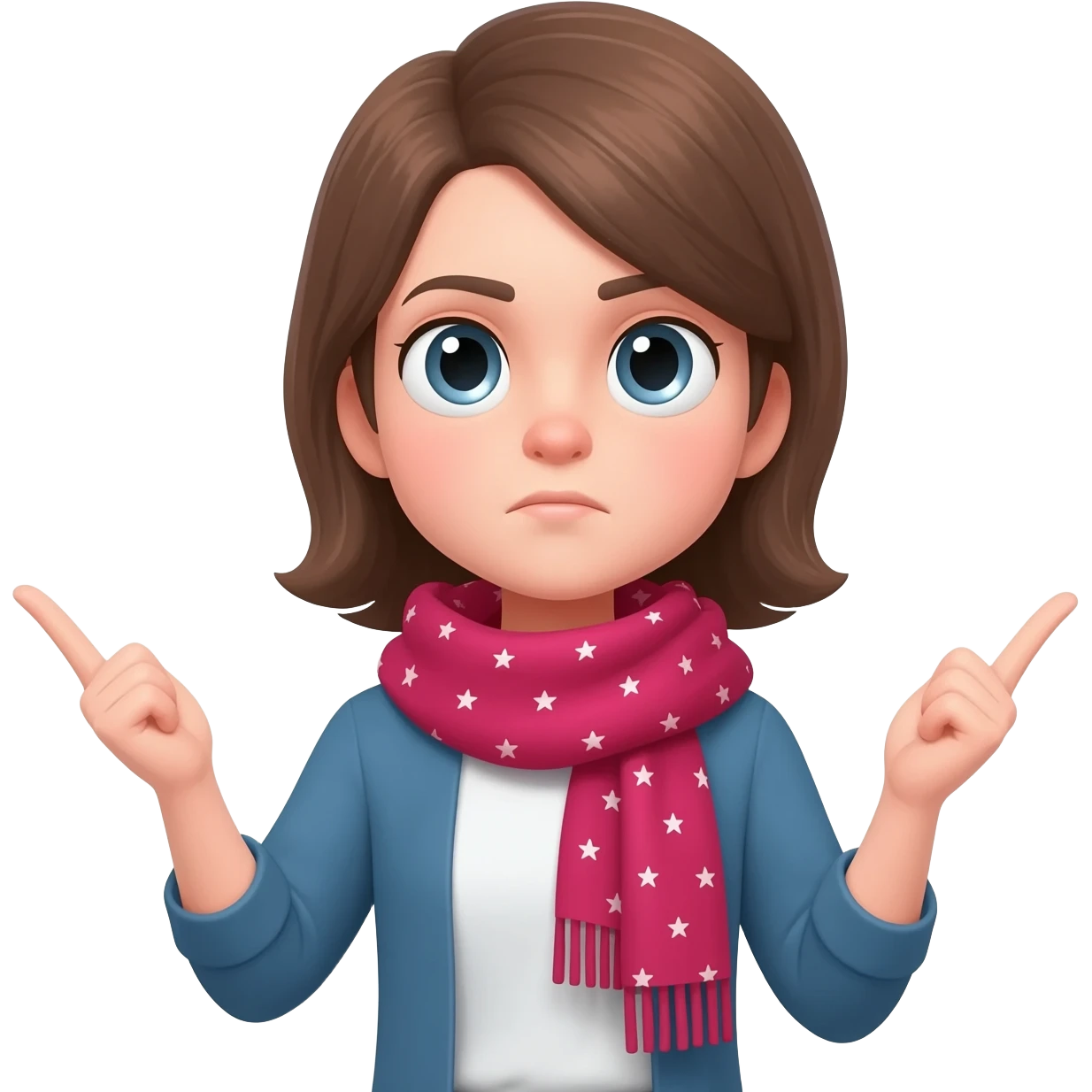 Девушка в платке жест «не знаю», «Без понятия» emoji