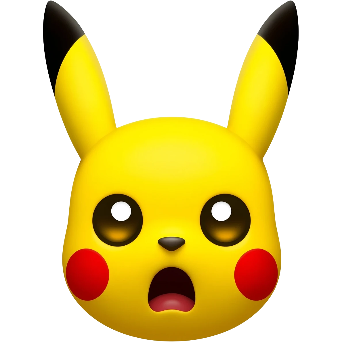 Pikachu horrified face without background emoji
