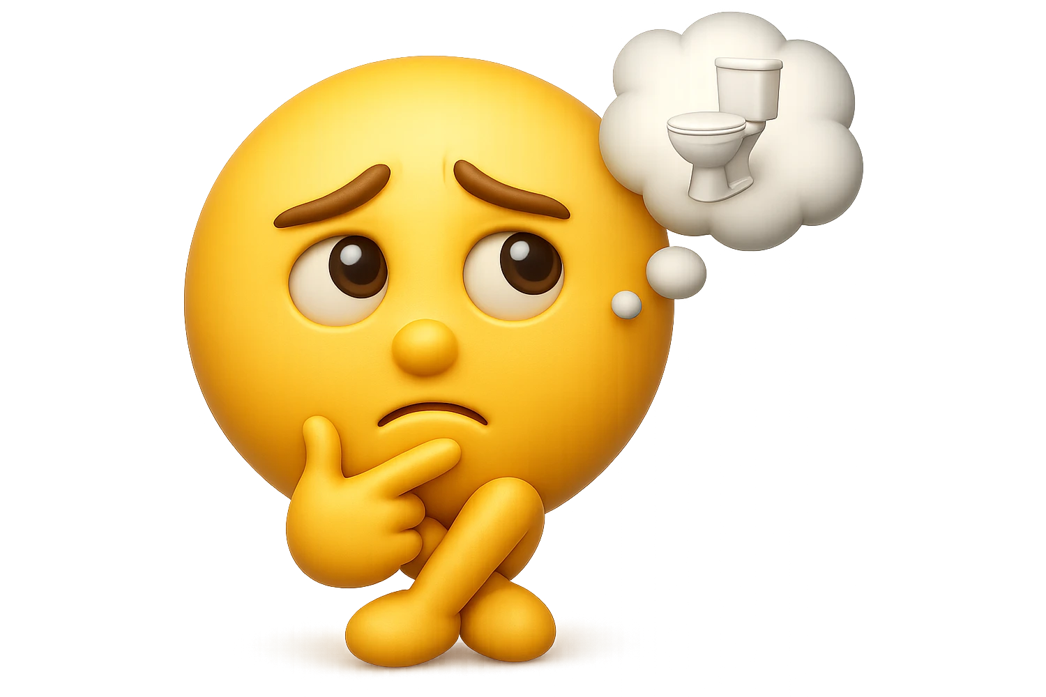 emoji stile iphone che riguarda l'argomento "stipsi/andrò al bagno oggi?", iperrealistico 4k emoji