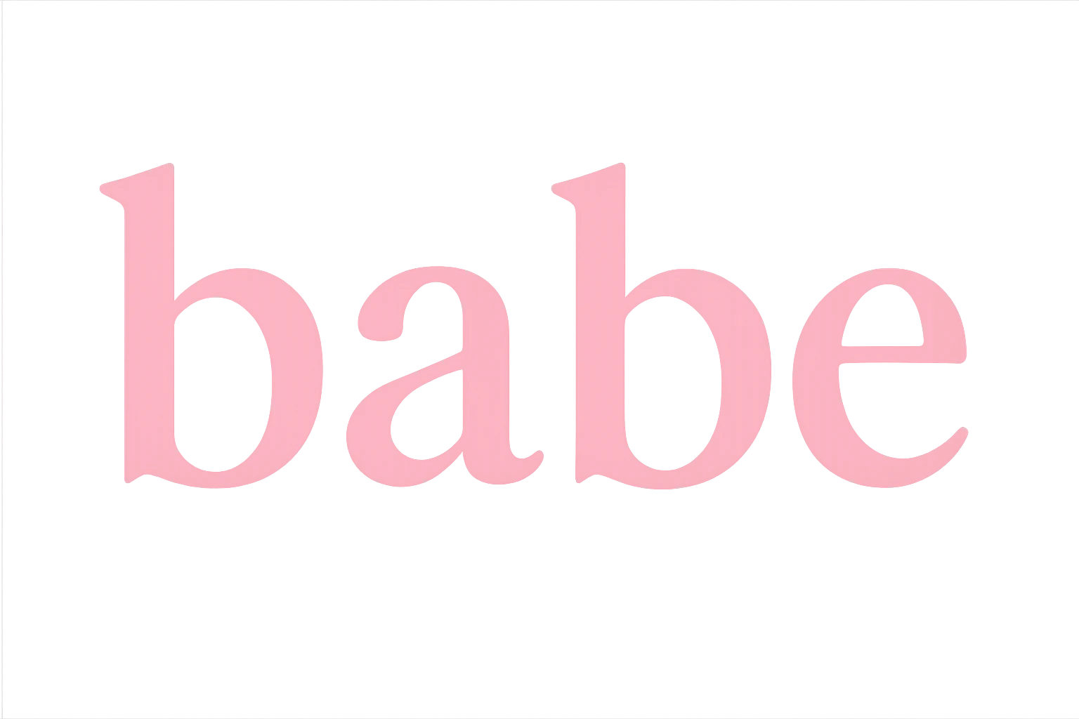 the word 'babe' in a pink serif font, no background emoji