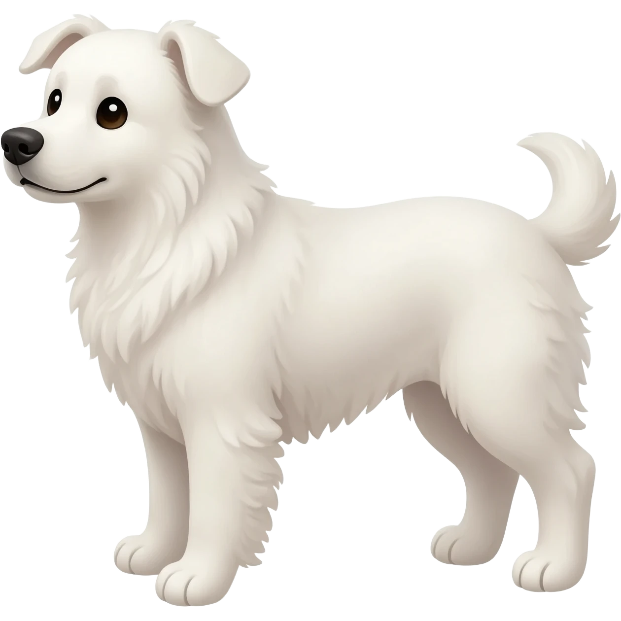 white dog looks contentedly to the left emoji