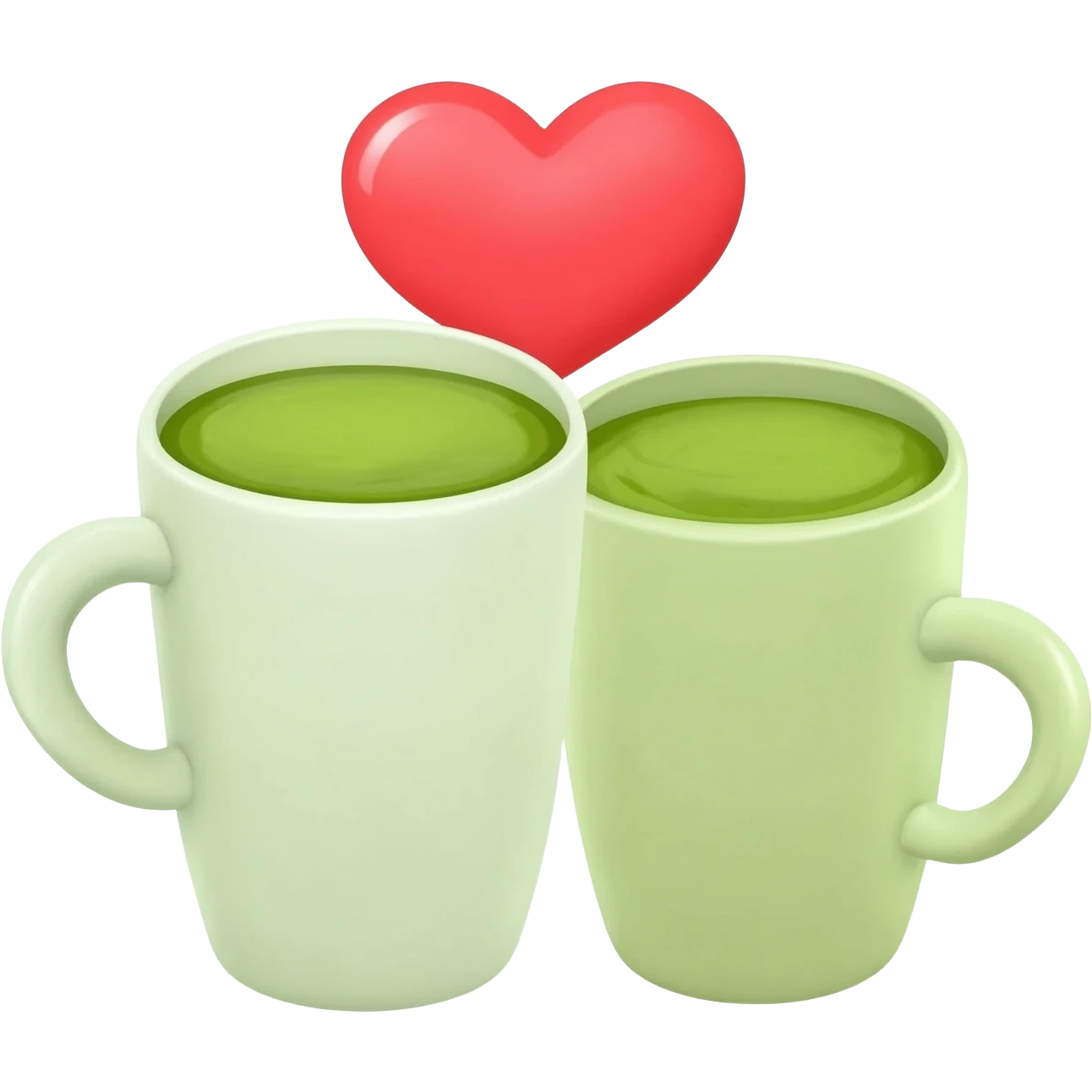 2 matcha cups in love emoji