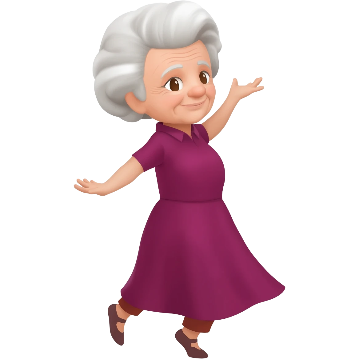 yaşlı bir kadını dans ederken emoji