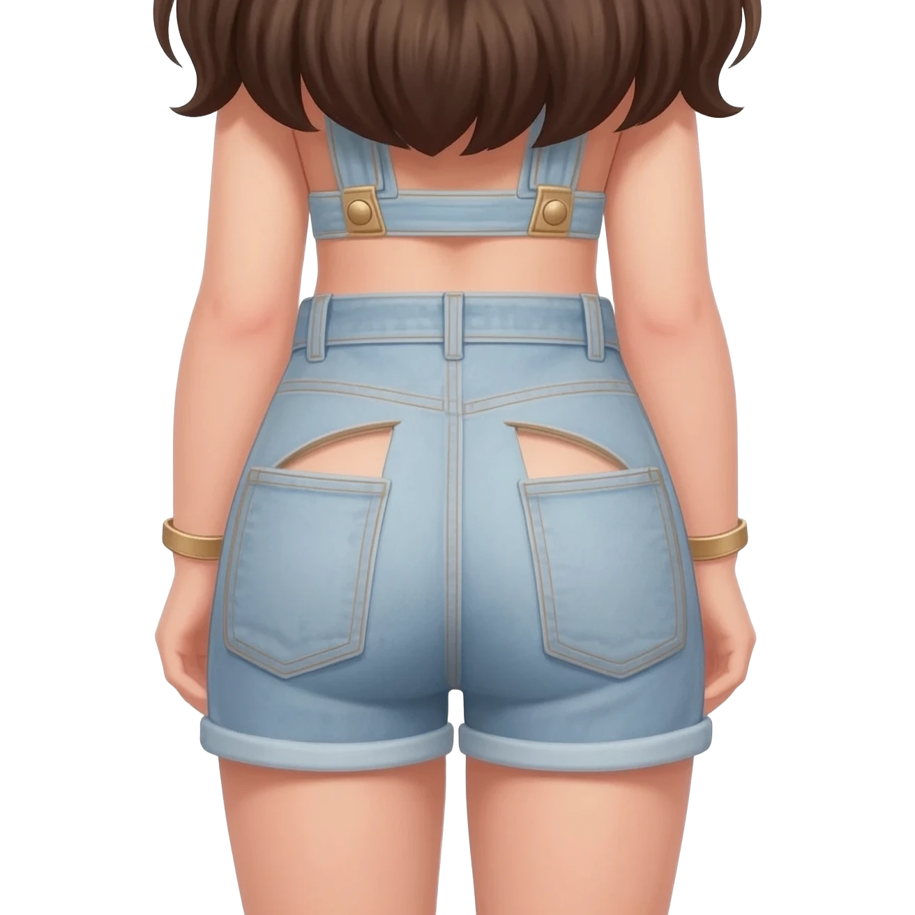 Young girl's buttocks without clothes and crop top  շատ բարակ ներքնազգեստ կարճ emoji