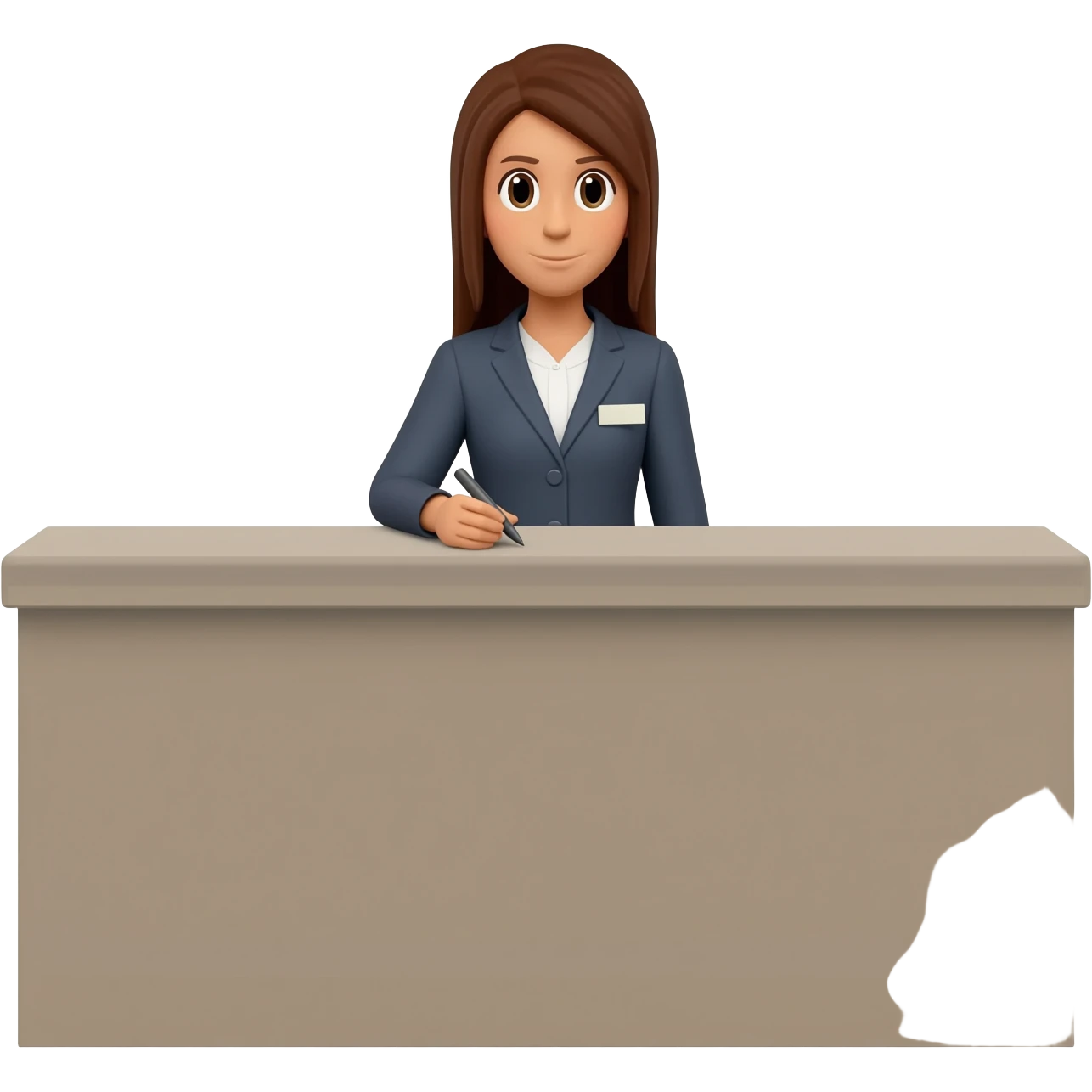 receptionist writing note emoji