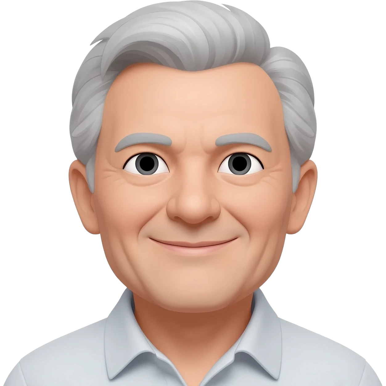 un grand père cheveux poivre et sel, peau blanche, sans moustache, sans barbe emoji