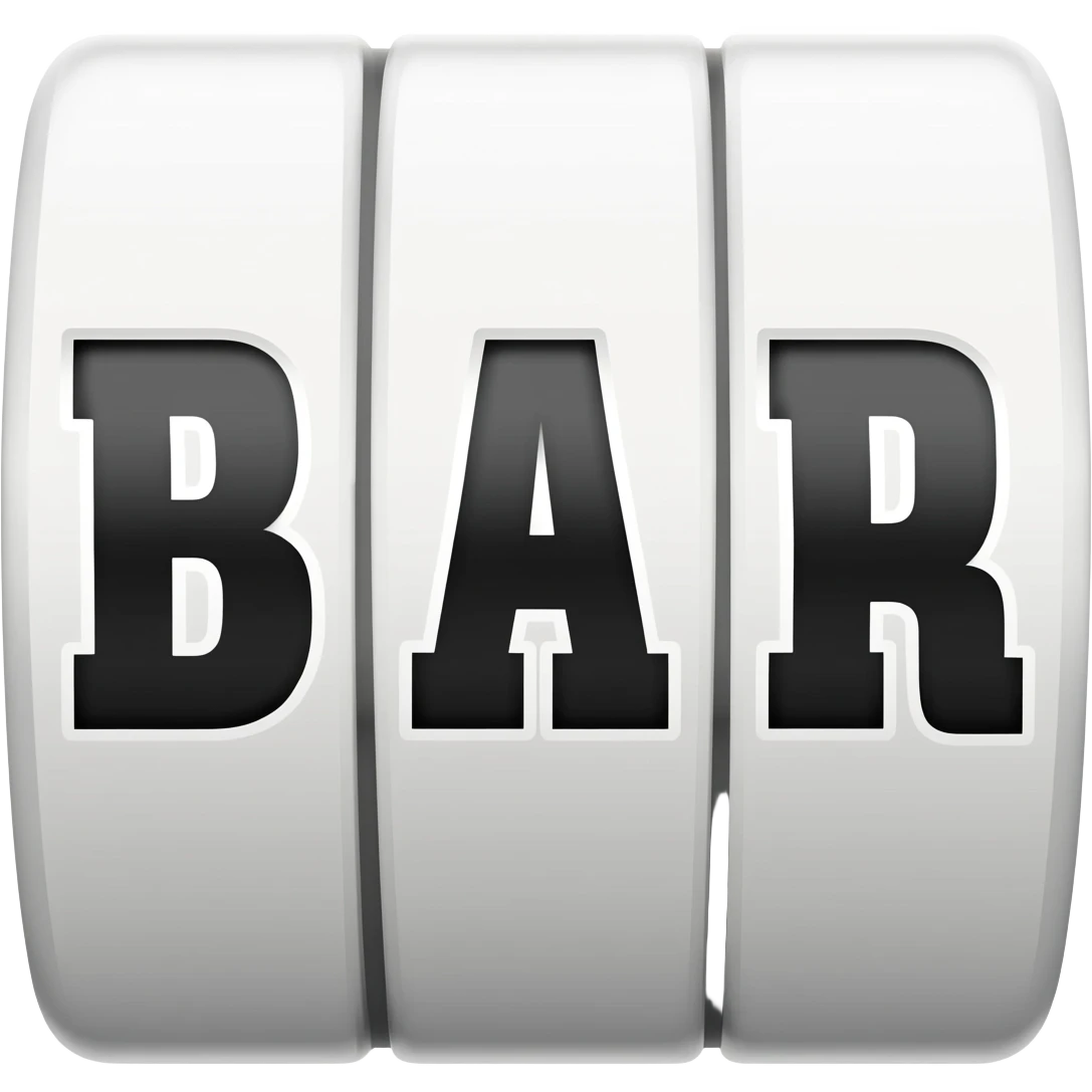 a bar symbol for slot machines. with text bar and a rounded rectangle around it emoji