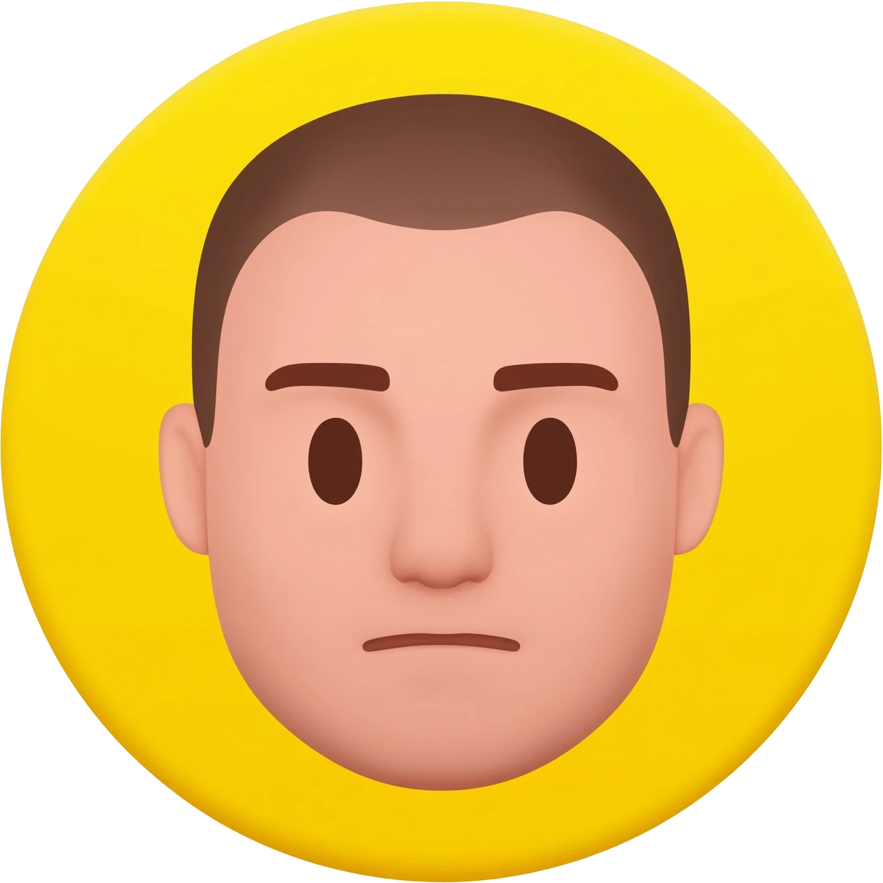 Yellow circle emoji with flushed face in fisheye emoji