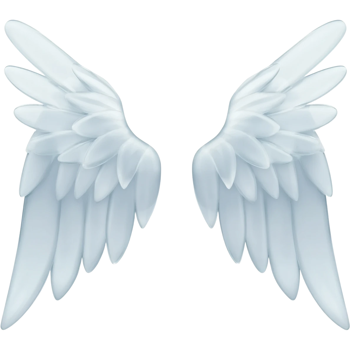 Two angel wings separate white for keyboard emoji