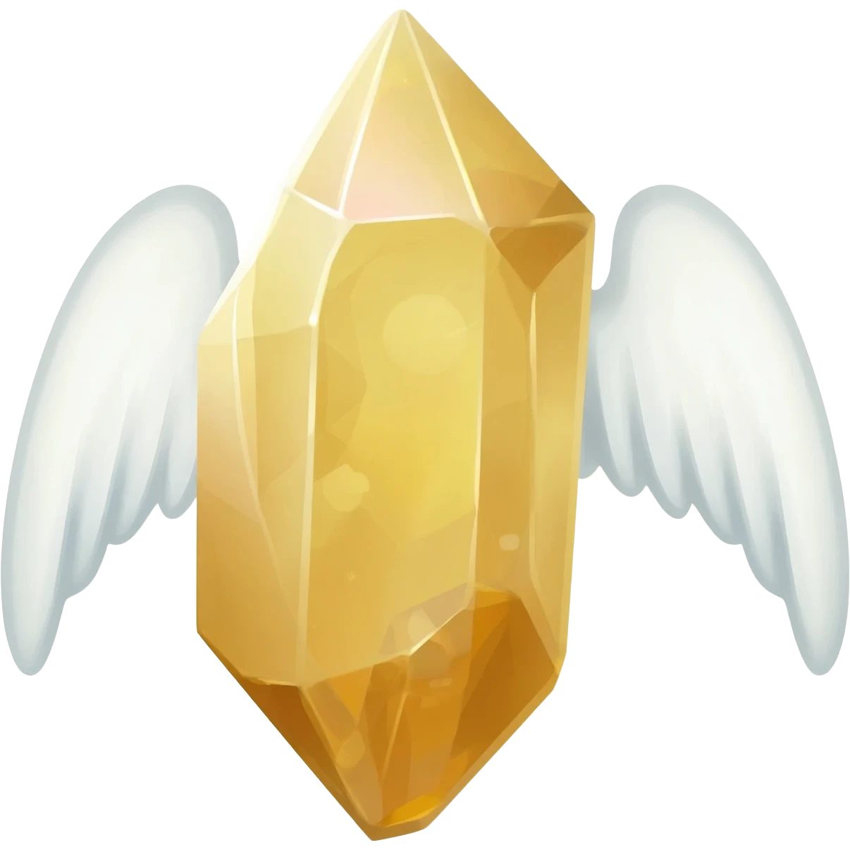 raw golden crystal with angel wing emoji