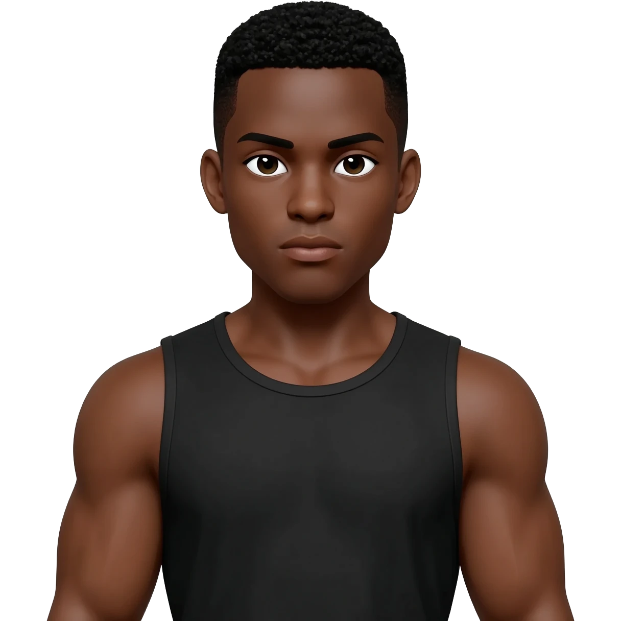 Black male look superstrong emoji