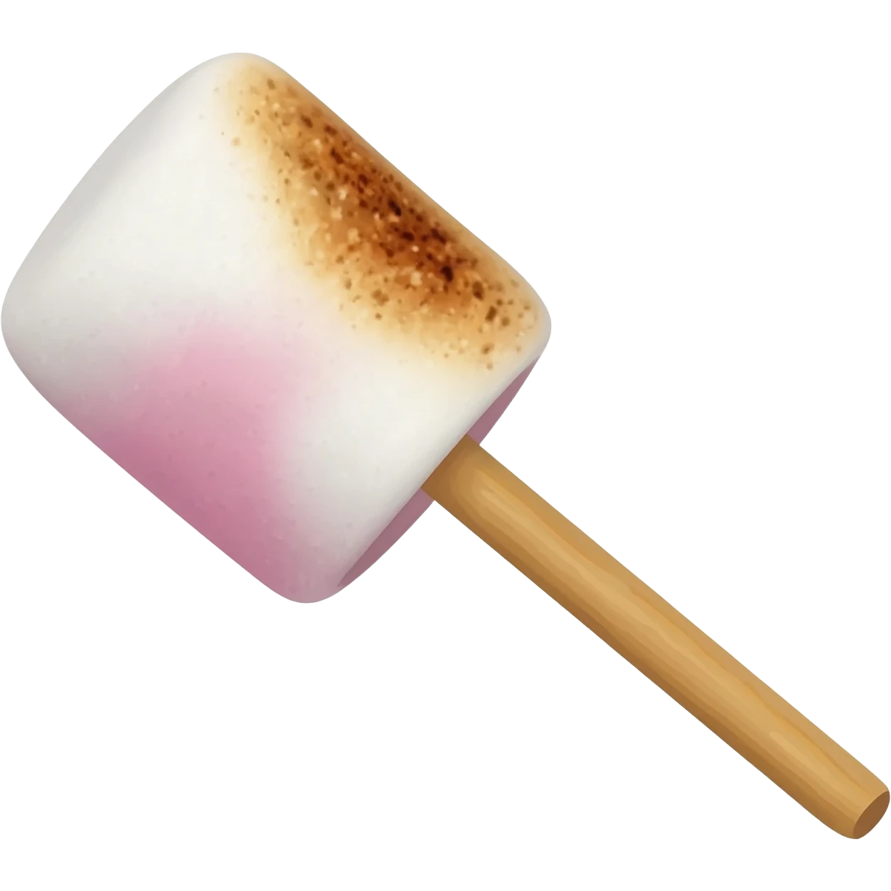 A stick with a line of marshmallows on it. The marshmallows should go pink and then white and then pink and then white and they should be perfectly toasted emoji
