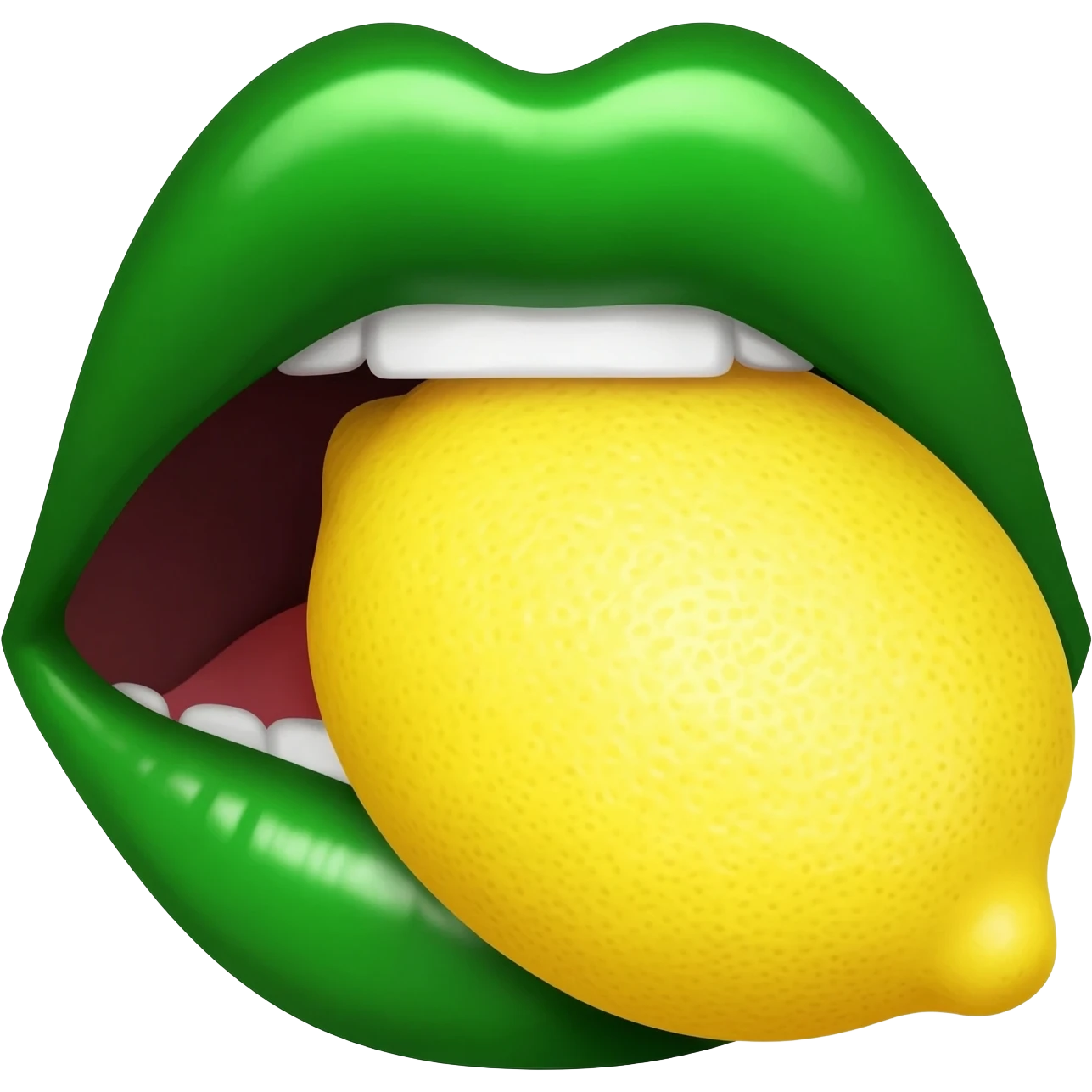 Labios  verdes mordiendo un limon0 emoji