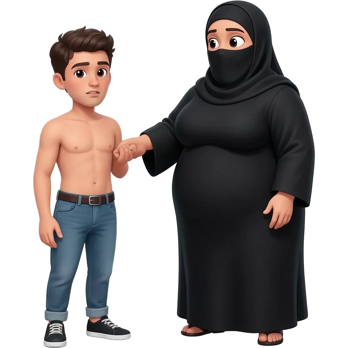 grosse dominatrice burca qui viole un jeune homme emoji