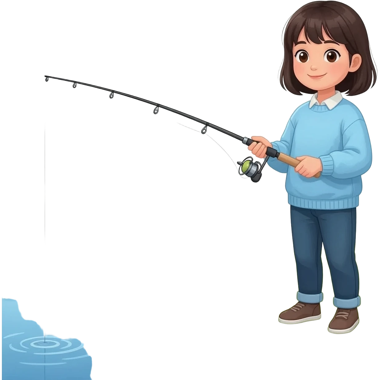 Lilly Asian girl fishing emoji