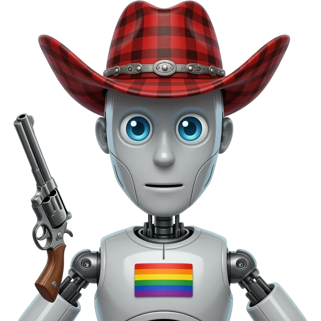 A robot gay cowboy emoji
