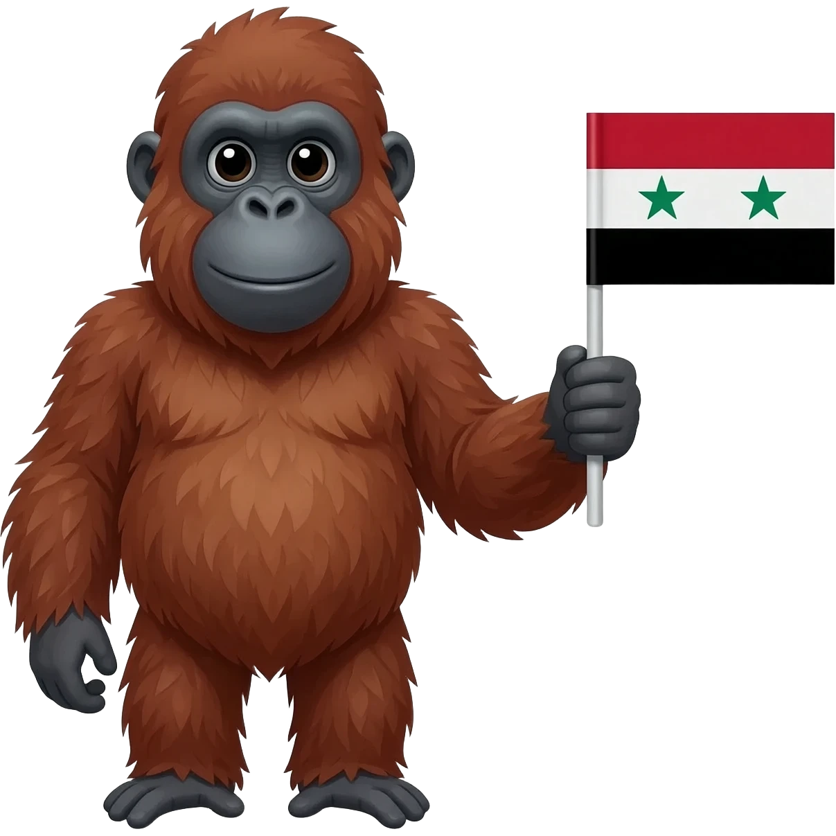 Create an orangutan with a Syria flag emoji