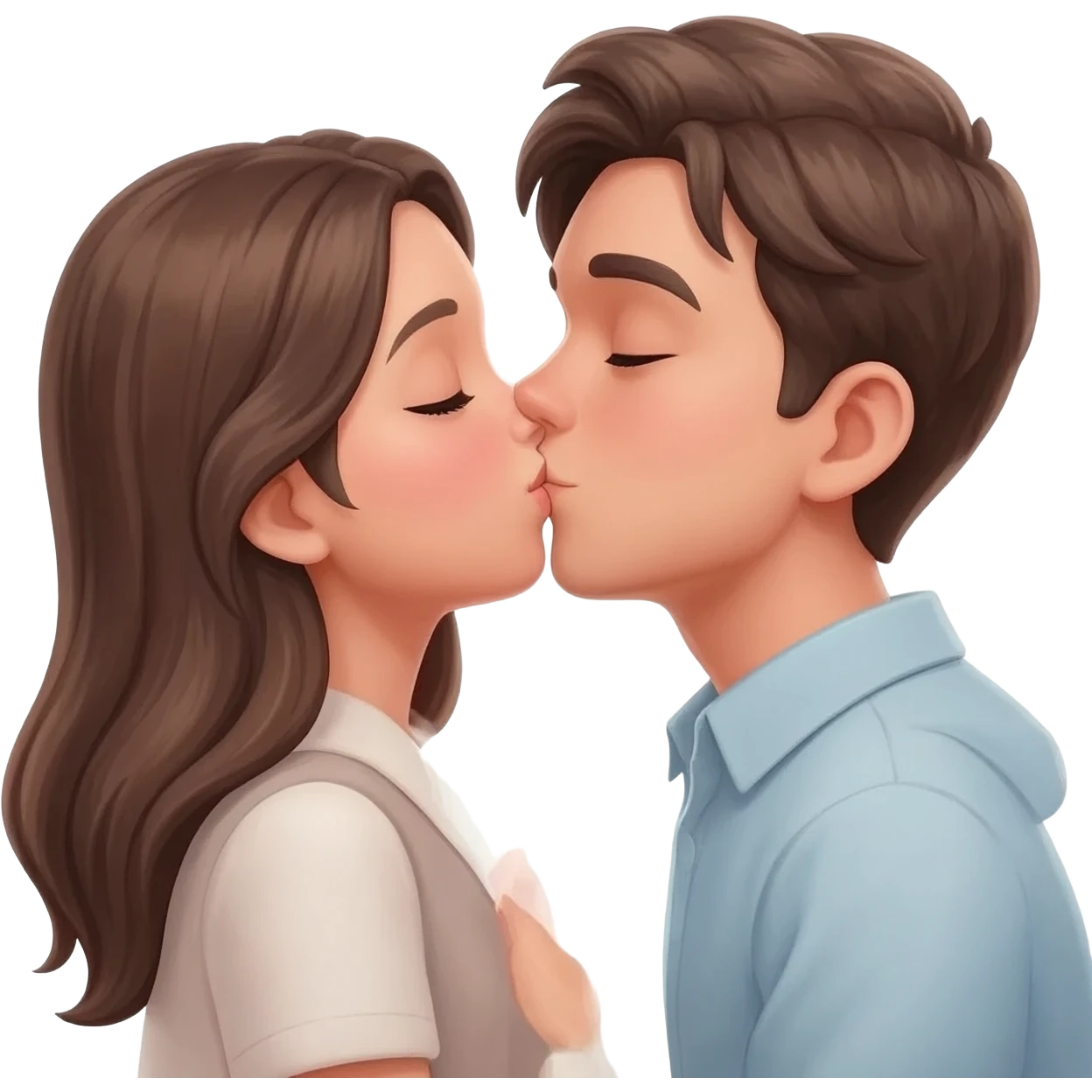 Make a emoji as a guy kiss for a girl emoji