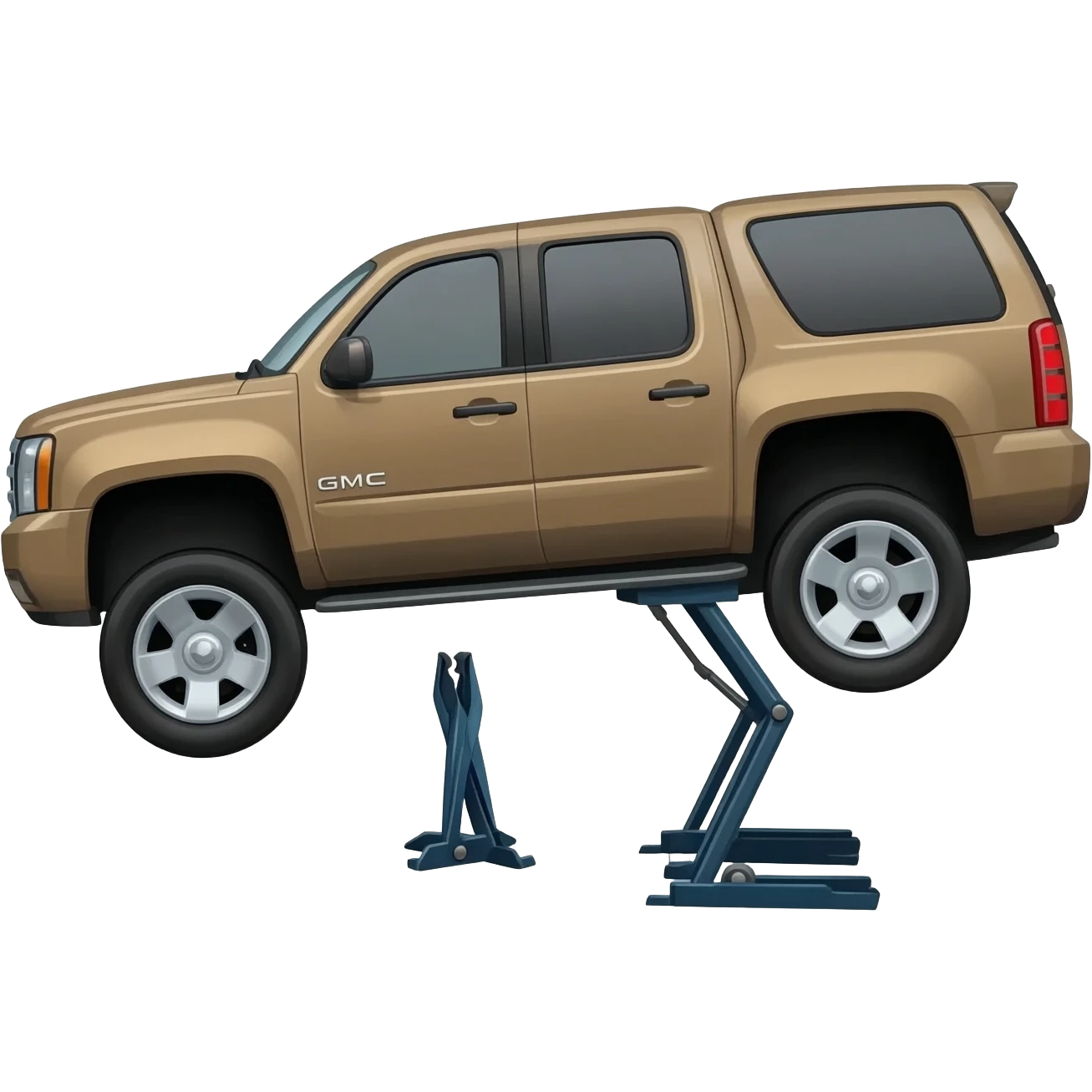 Lifted Tan Yukon Side View, Jacked Up High emoji