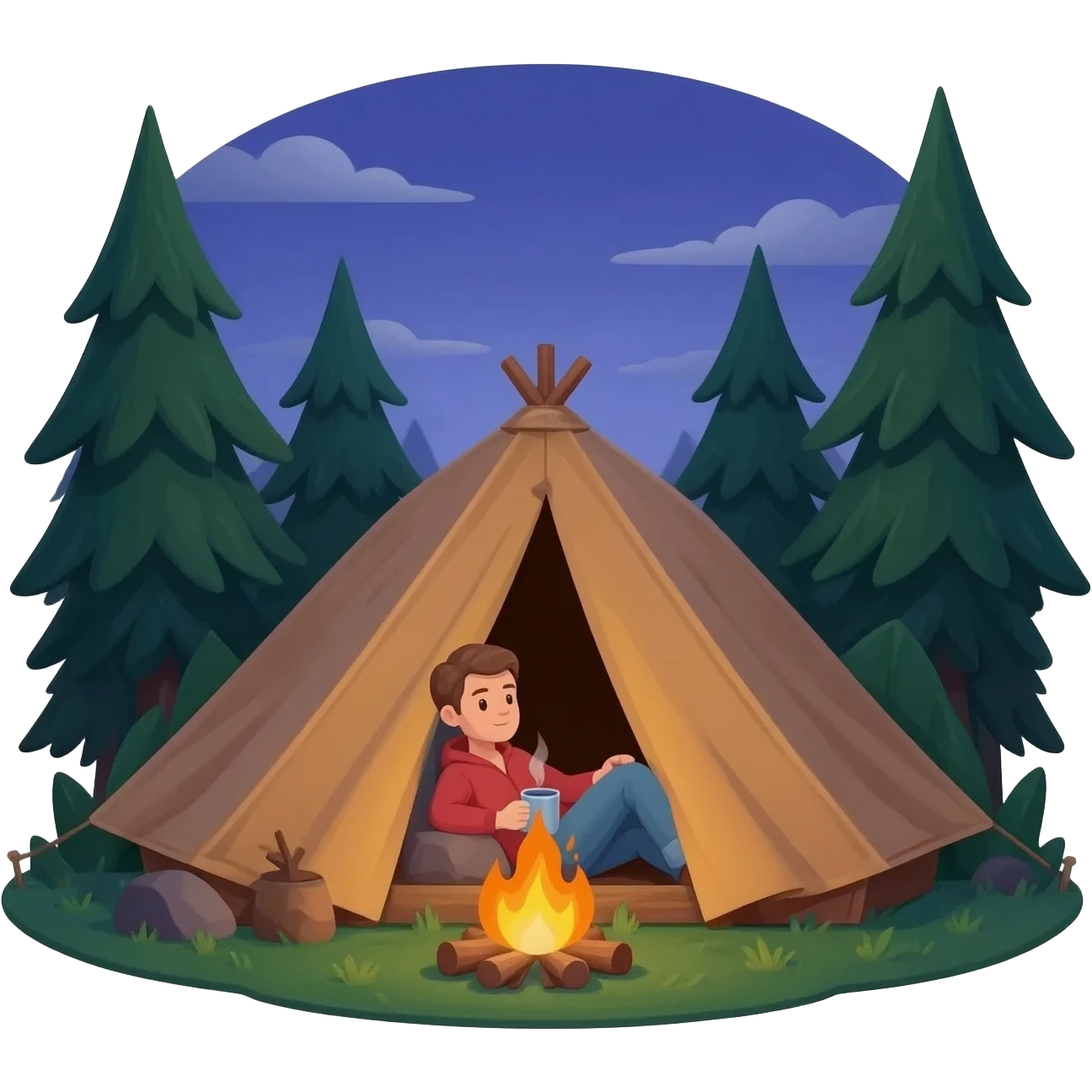 Glamping emoji emoji