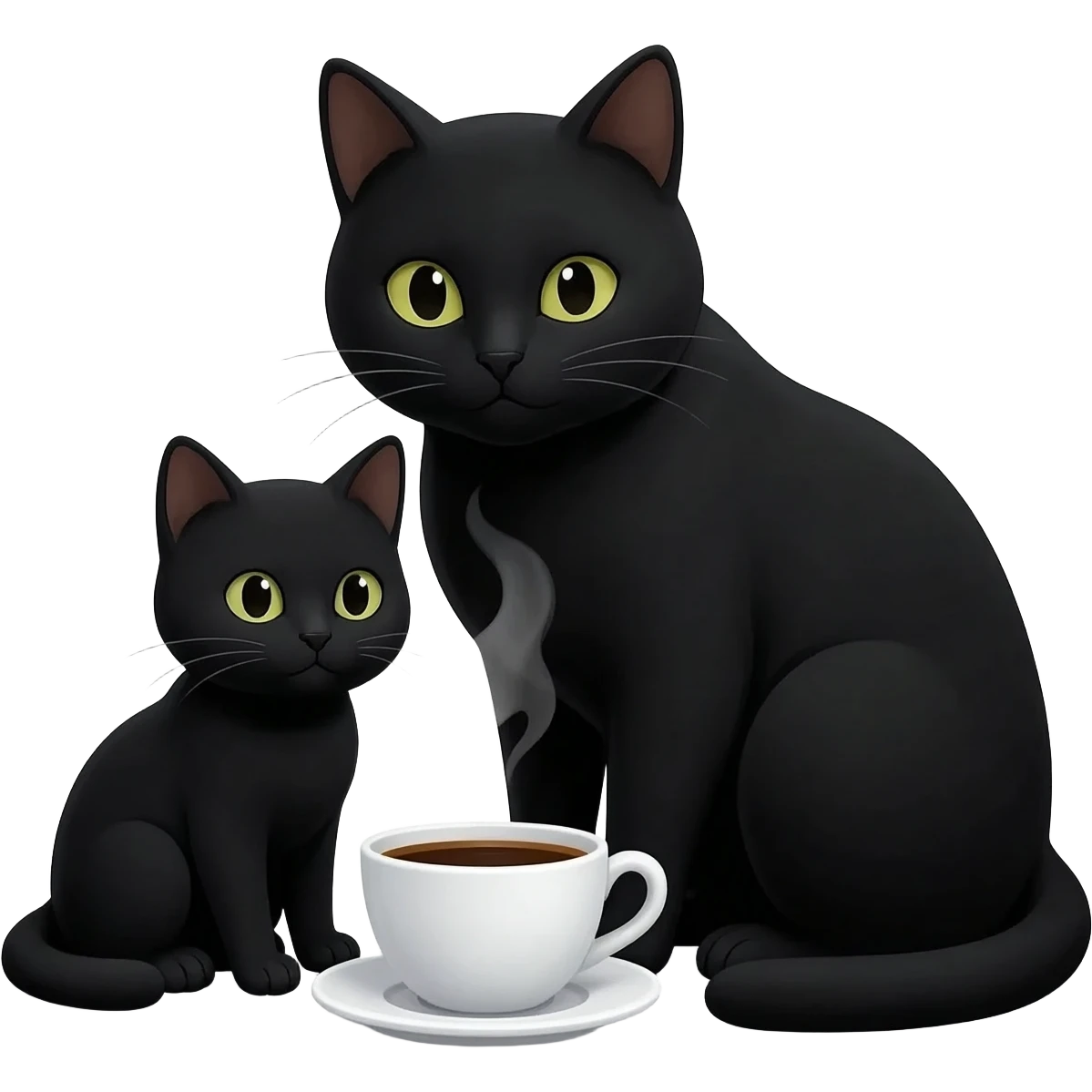 חתול נוסע באותו אם חתולה שחורה ואם שותים קפה emoji