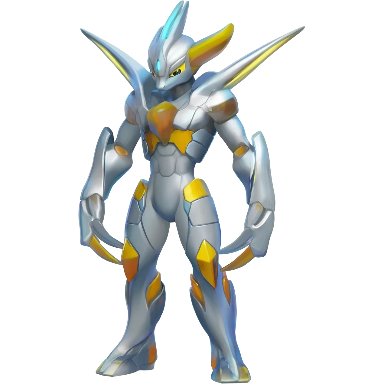 Shiny Cool Futuristic Salandit-Lombax-Sergal-Cyclizar-Genesect-Pokémon, full body emoji