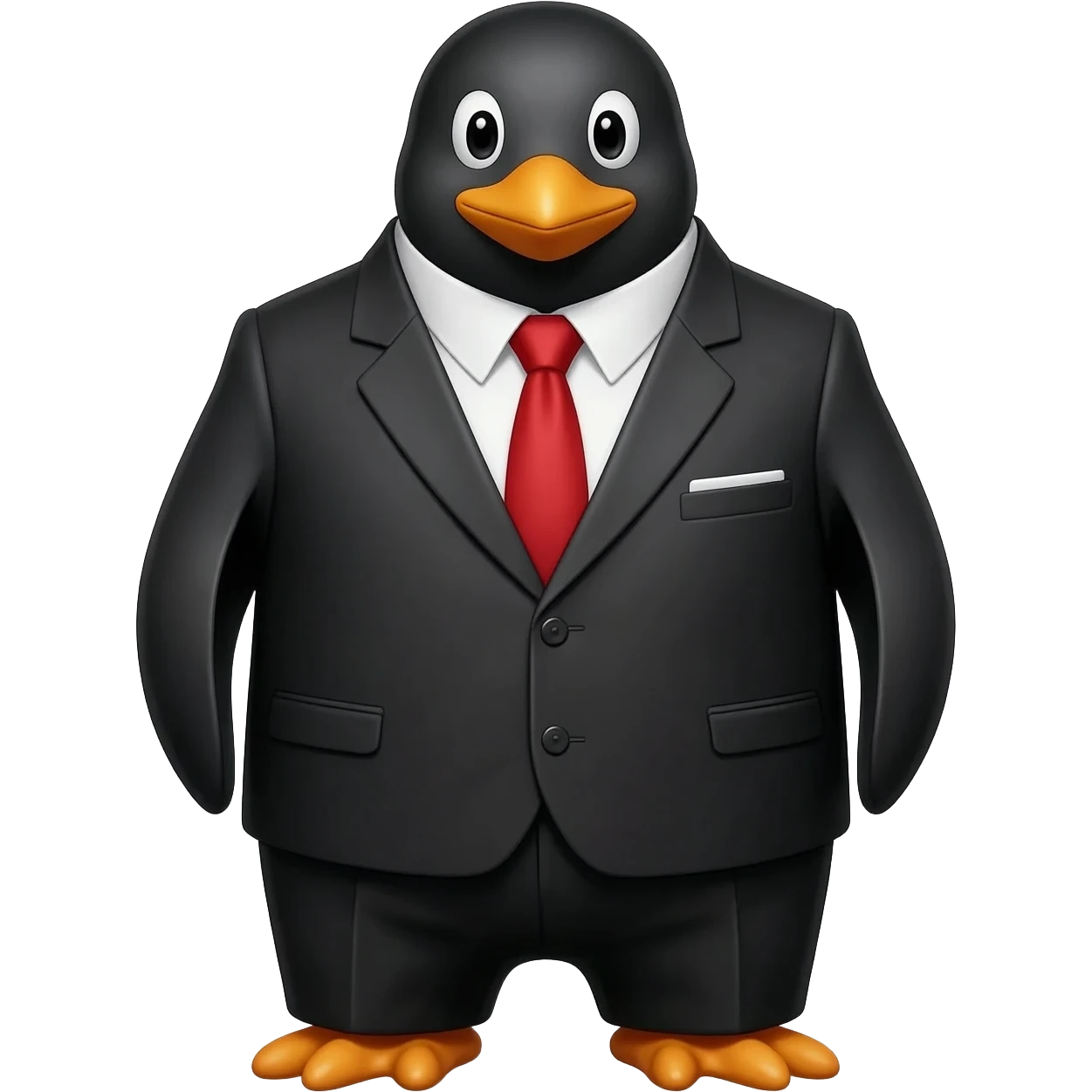 Penguin with suit emoji