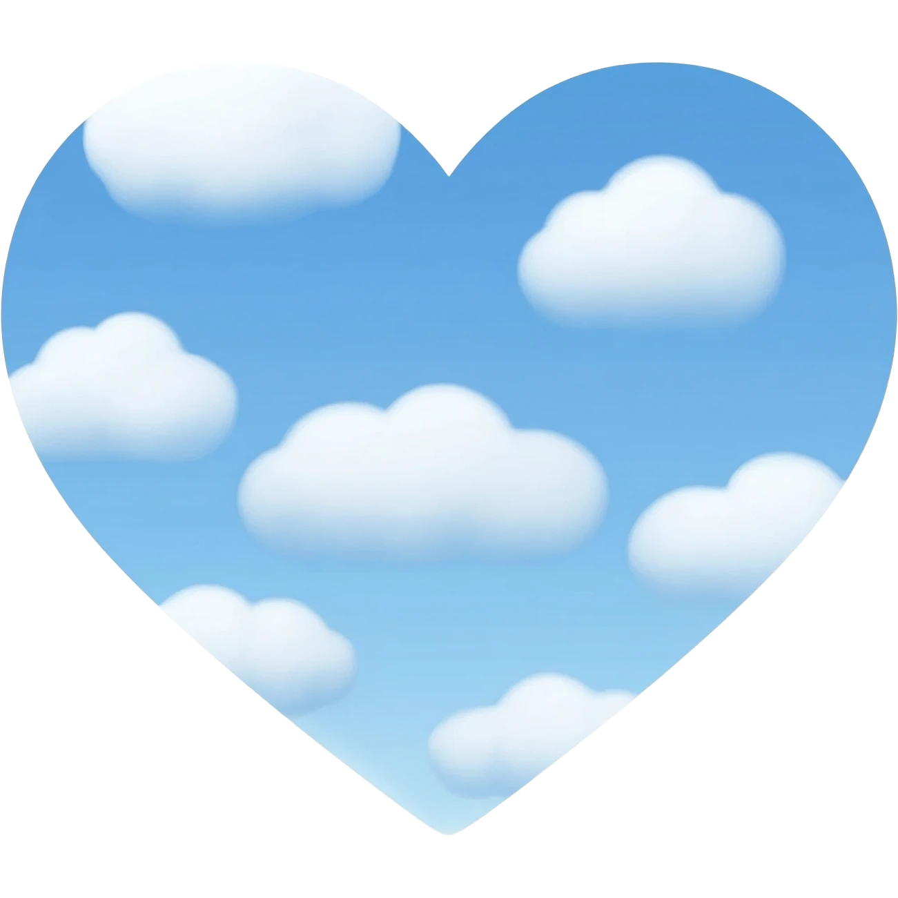 Quiero un emoji de corazón con nubes súper kawaii emoji