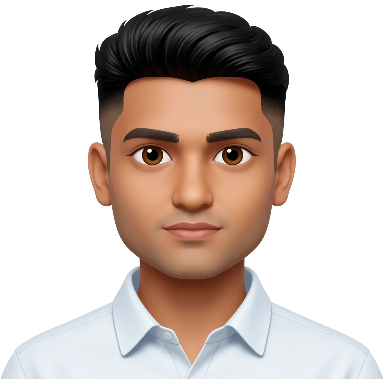 Indian young man at 25 years old fade hair cut emoji