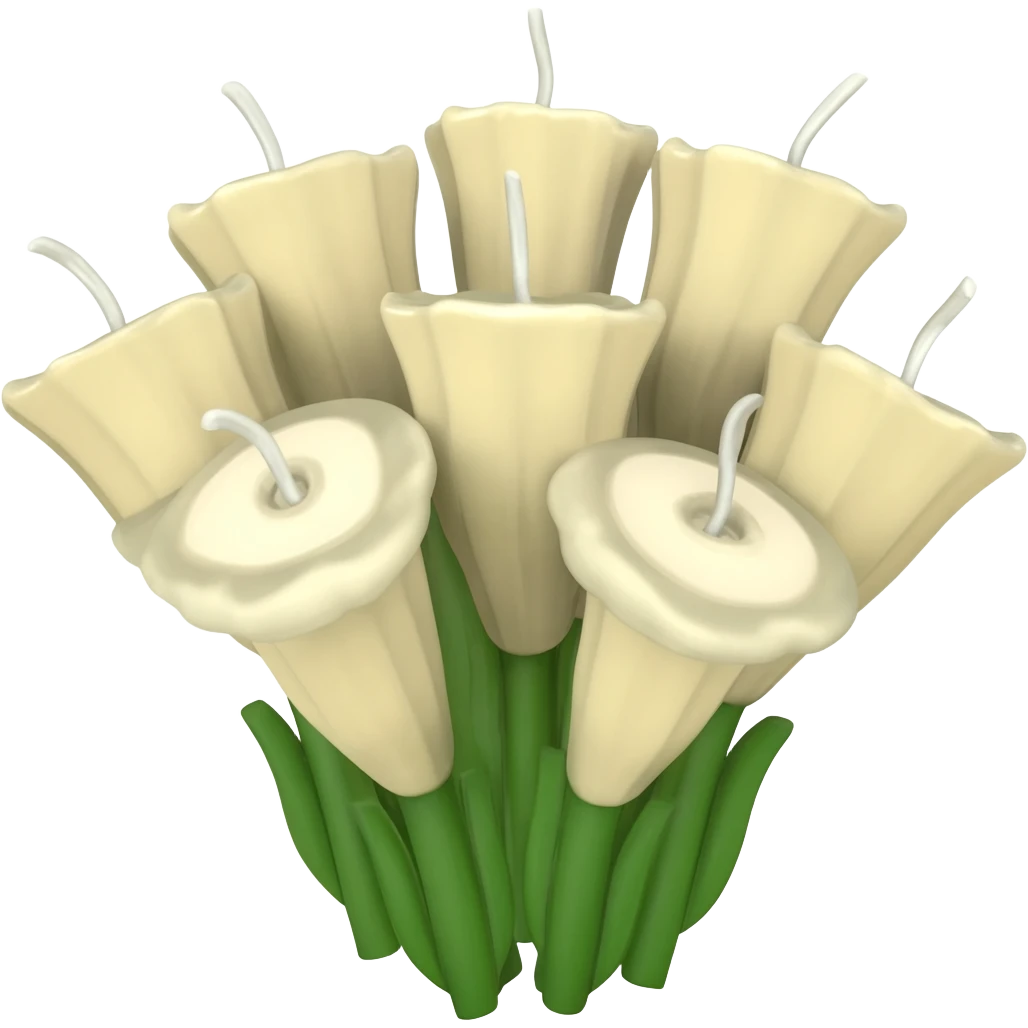 Bouquet of candle flowers in a Bouquet with wicks sticking up from it emoji