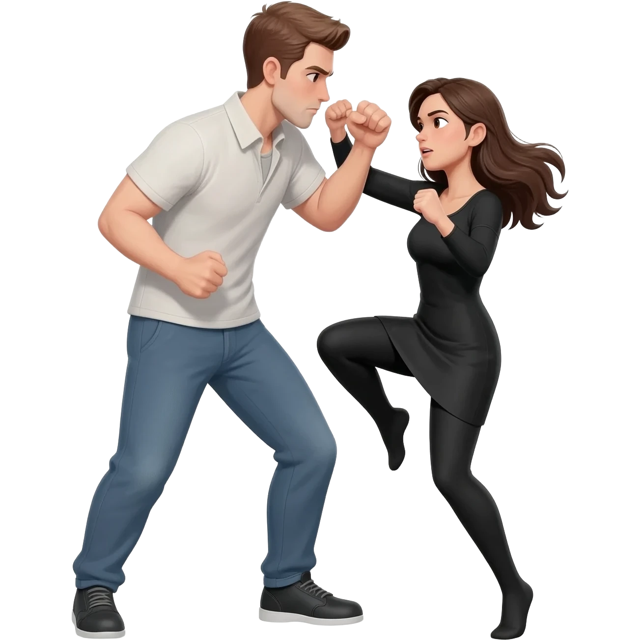 Man is fight woman emoji