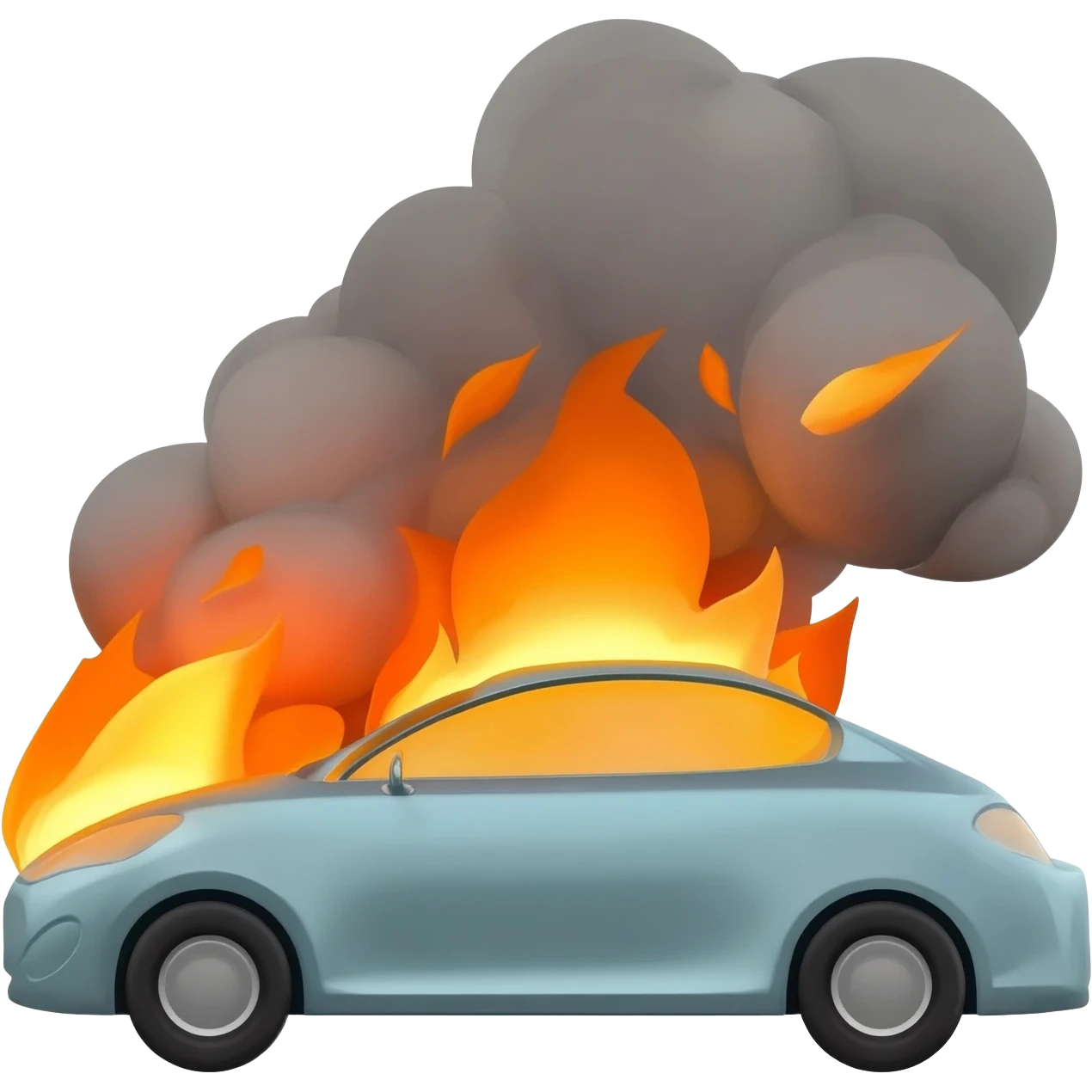 Car burning emoji