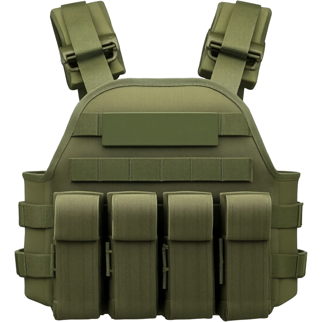 Green fatigue plate carrier bandolier with magazine pouch  emoji