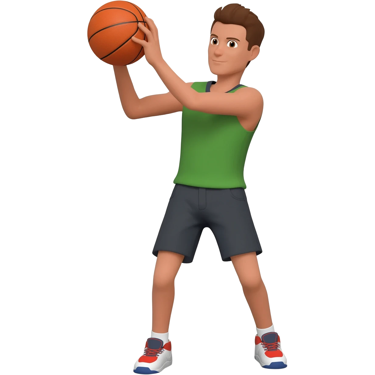 Shooting a basketball emoji