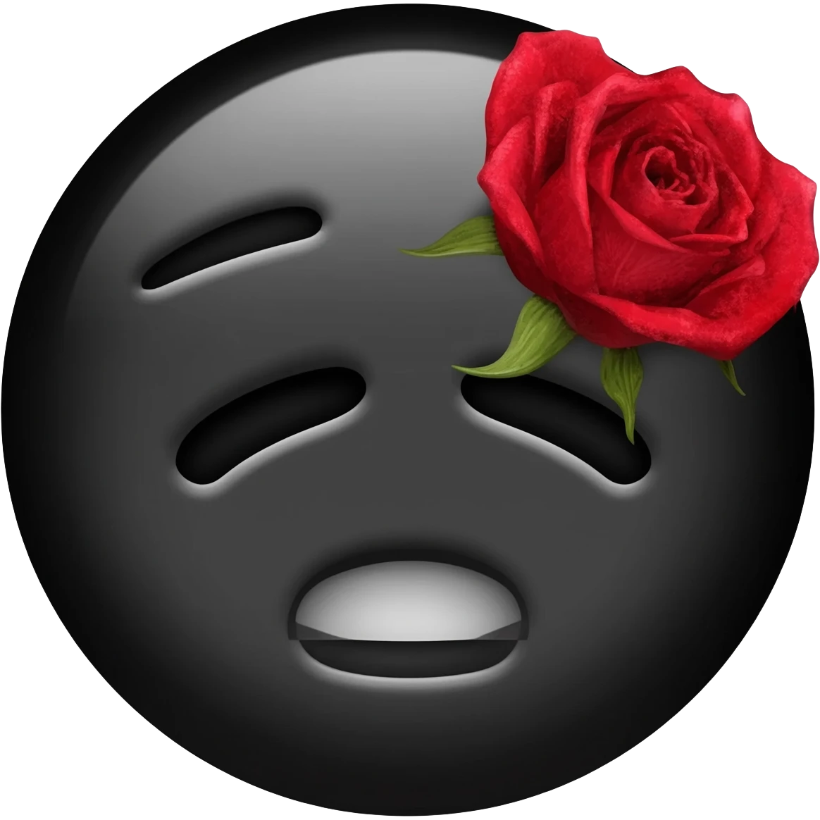 emo emoji, black and red rose, wilted, no background emoji