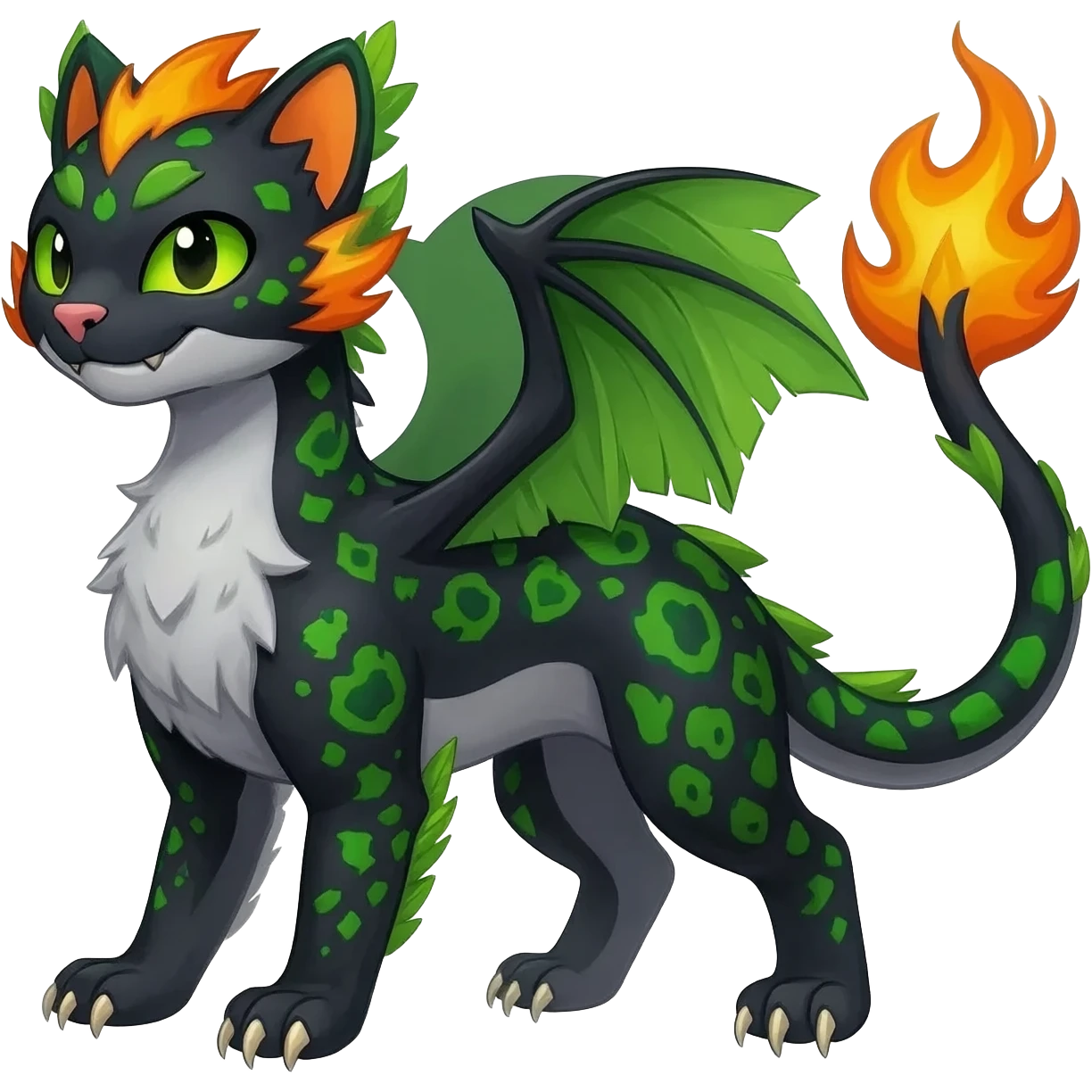 Liepard-Noivern-Litten-Sprigatito-Pokémon-fusion-creature (full body) emoji