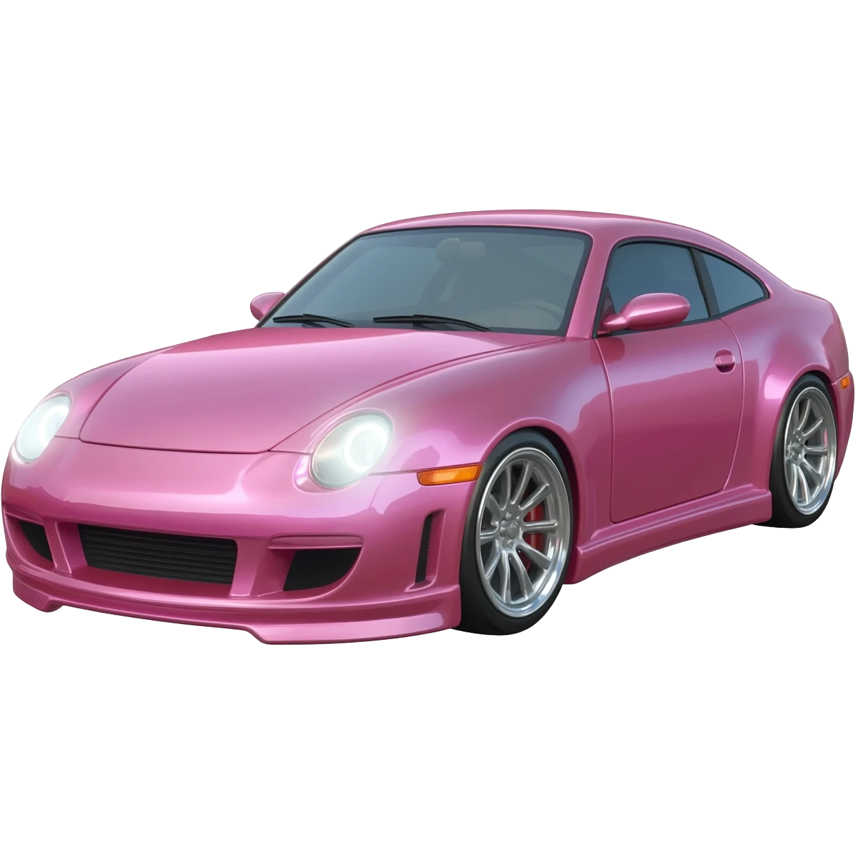 Fancy different shade of pink combined sport car emoji