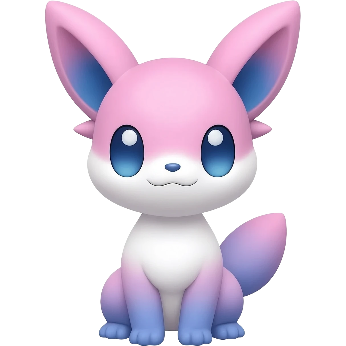 Cute cool kawaii pink-white-blue-gradient fakemon-digimon-Trico-vernid-creature emoji