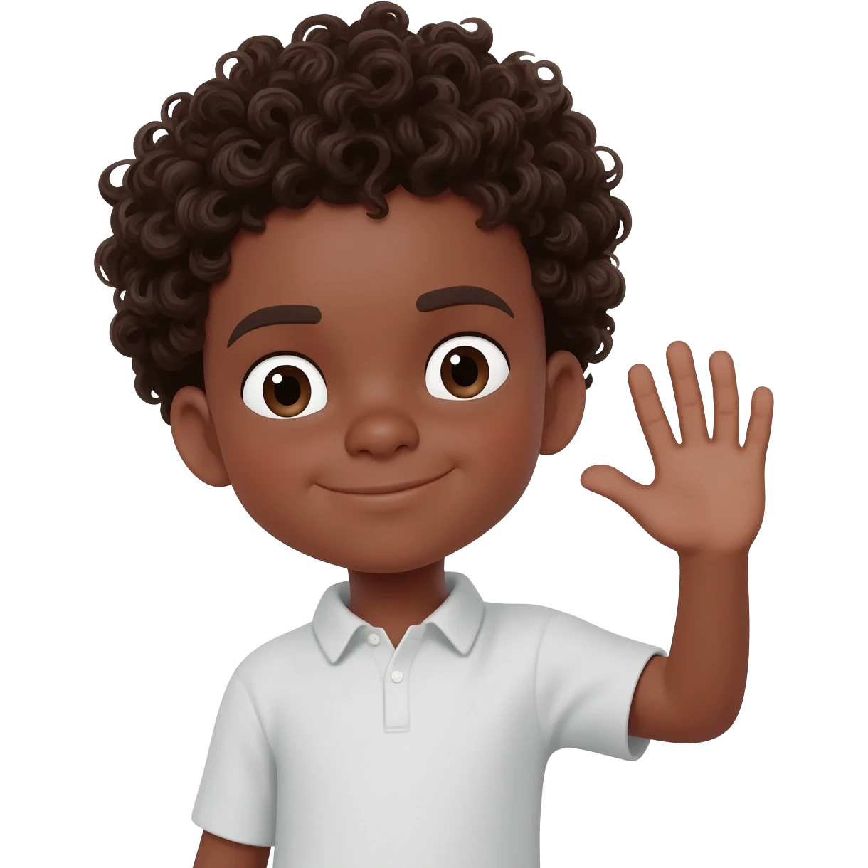 sad black boy waving curly hair emoji