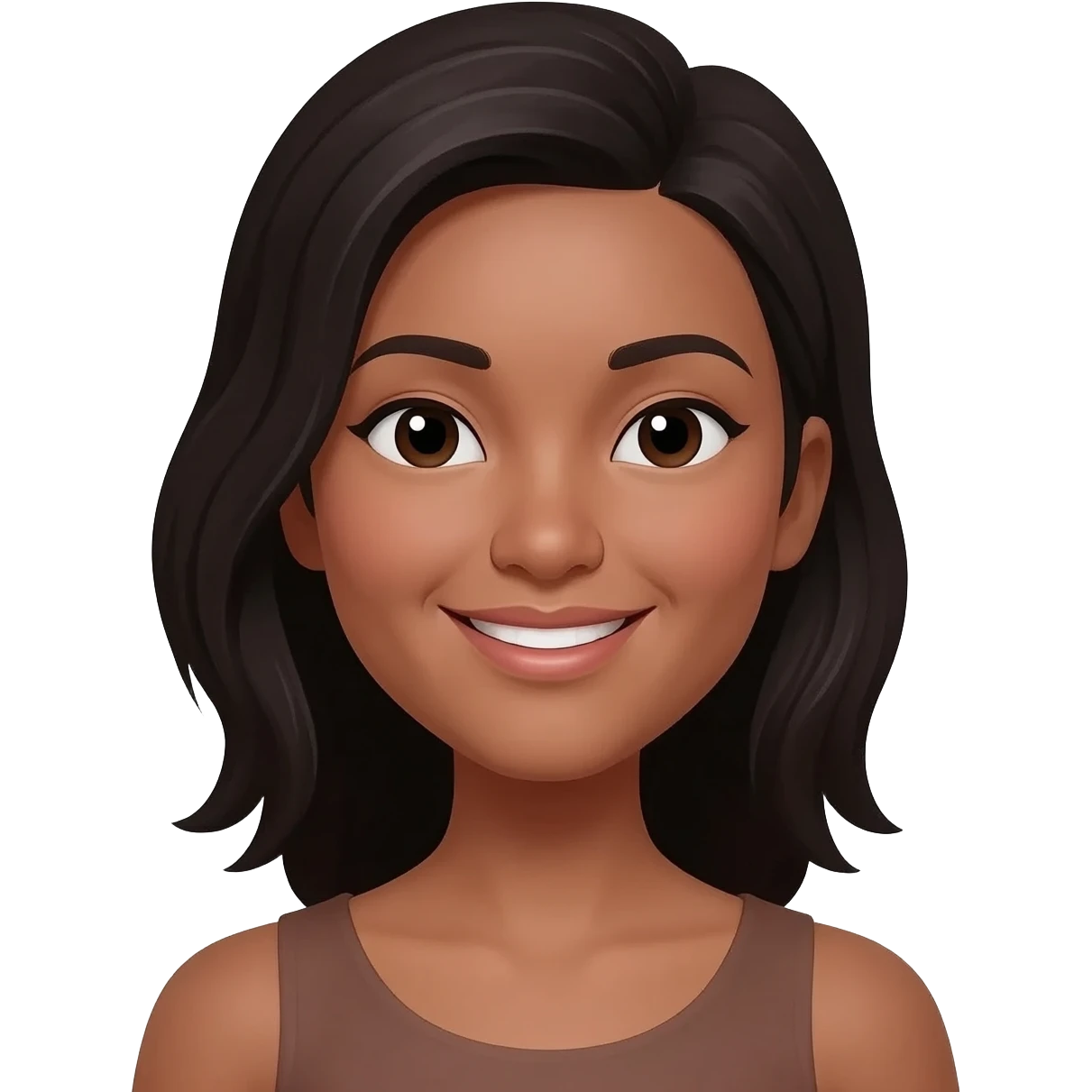 dark tine asian female emoji