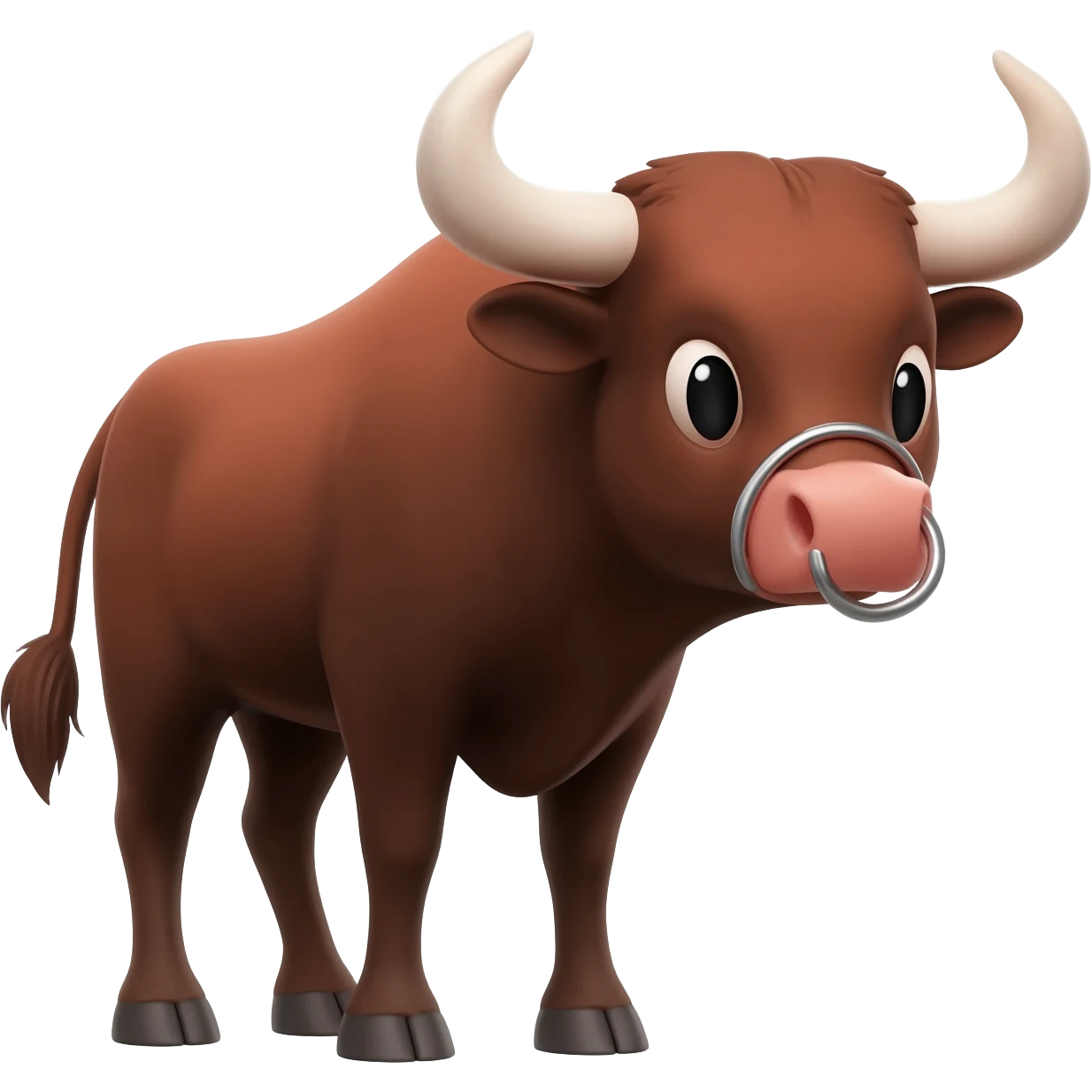 a bull with a ring in its nose front vieww emoji