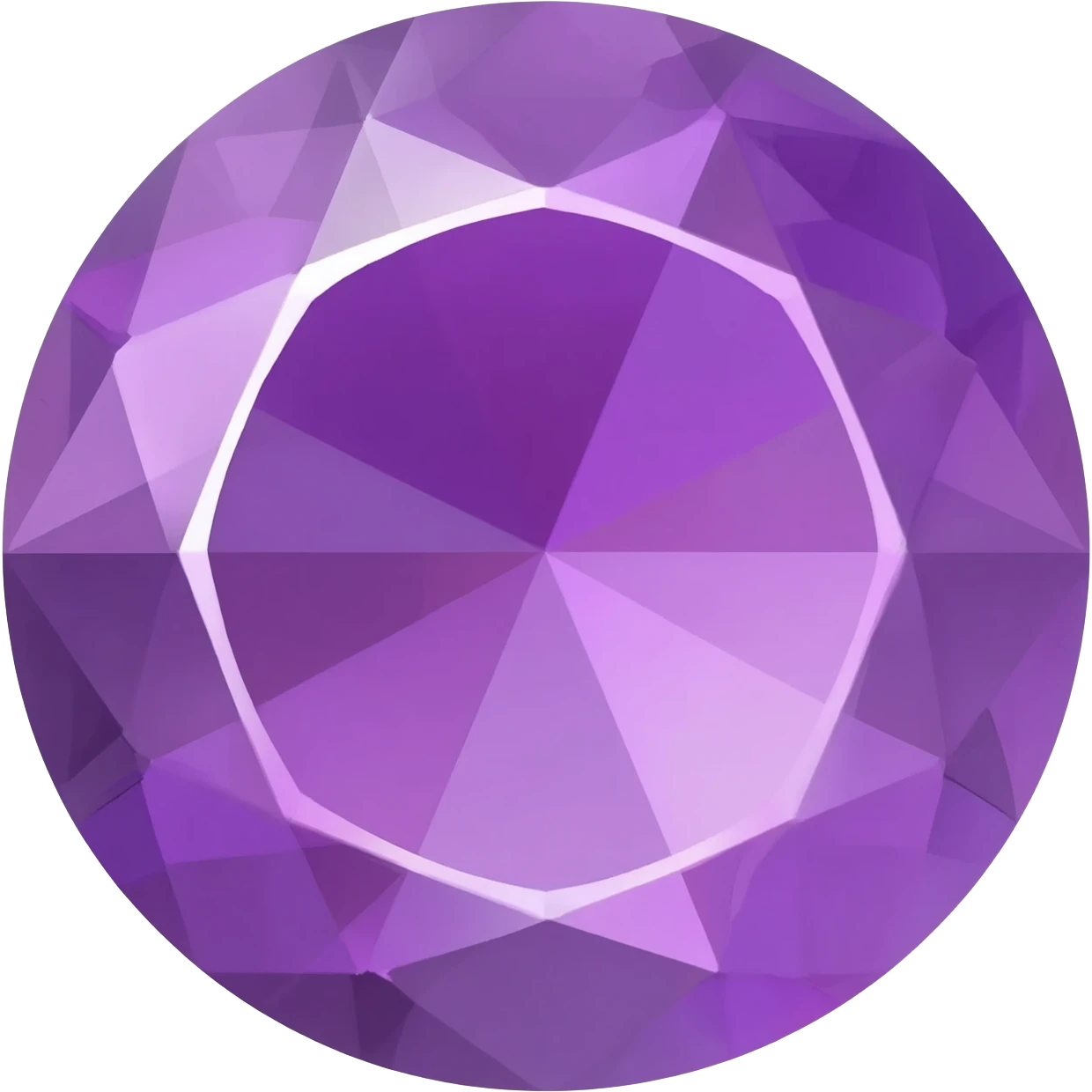 Simple elegant  amethyst gemstone top view emoji