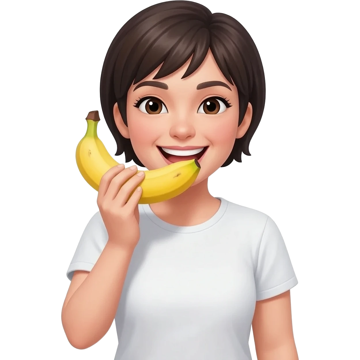 Woman sucking on a banana emoji