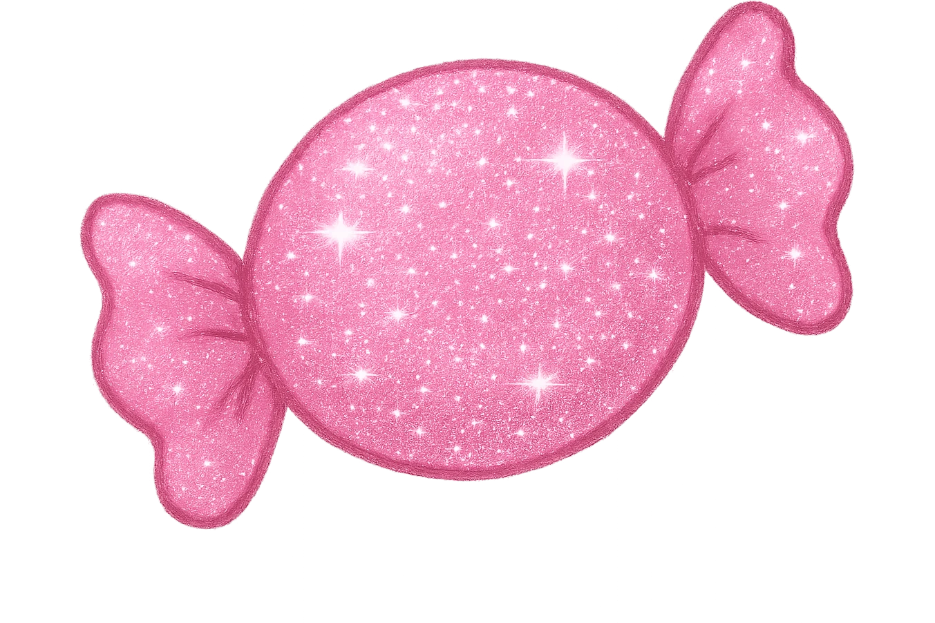 pink candy with glitter effect, digital illustration, no background emoji
