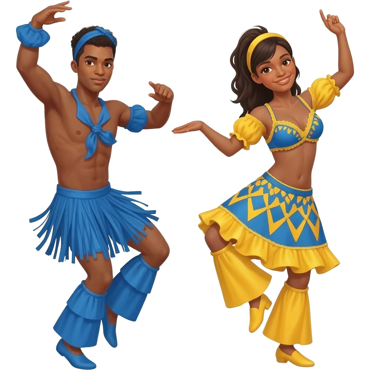 Blue and yellow sambas emoji