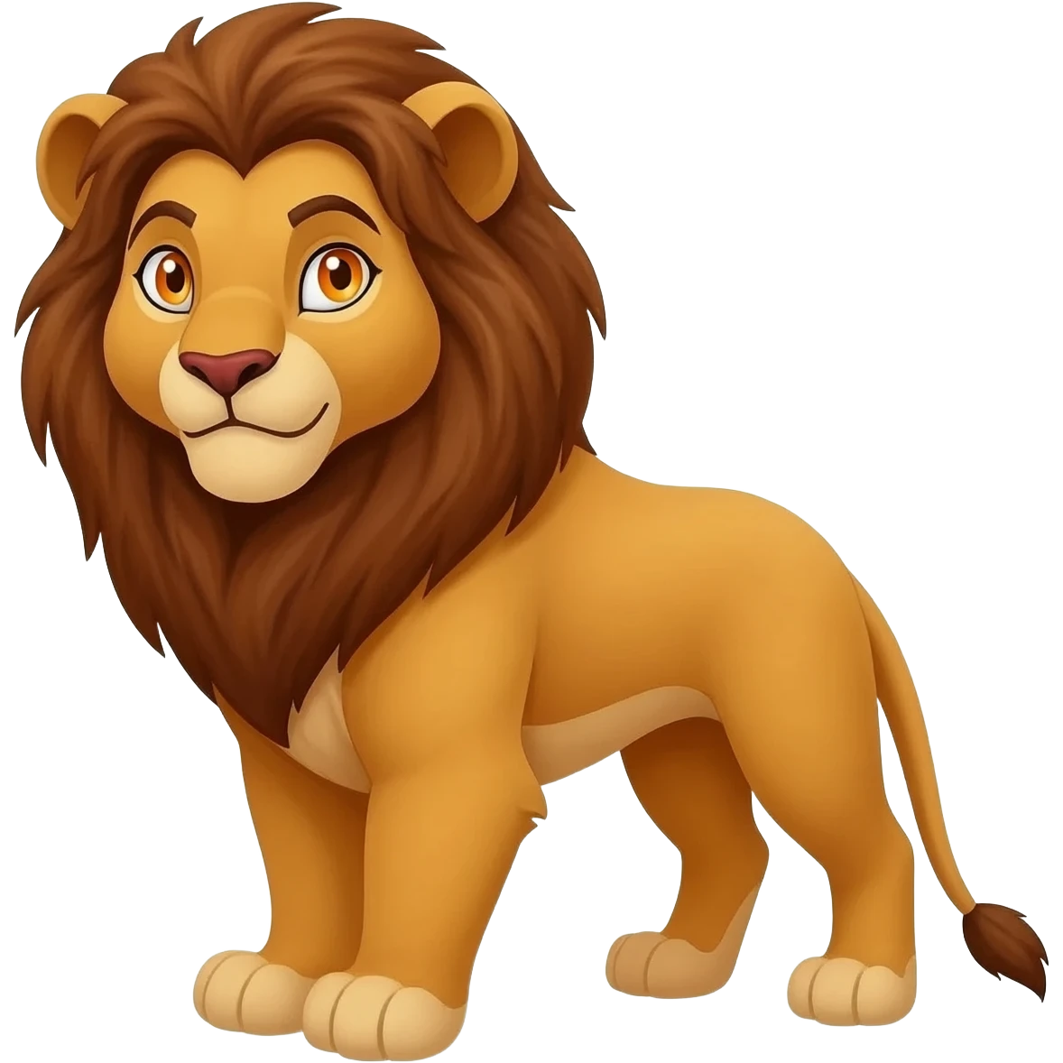 The Cowardly Lion from The Land of Oz with amber eyes, golden brown fur emoji