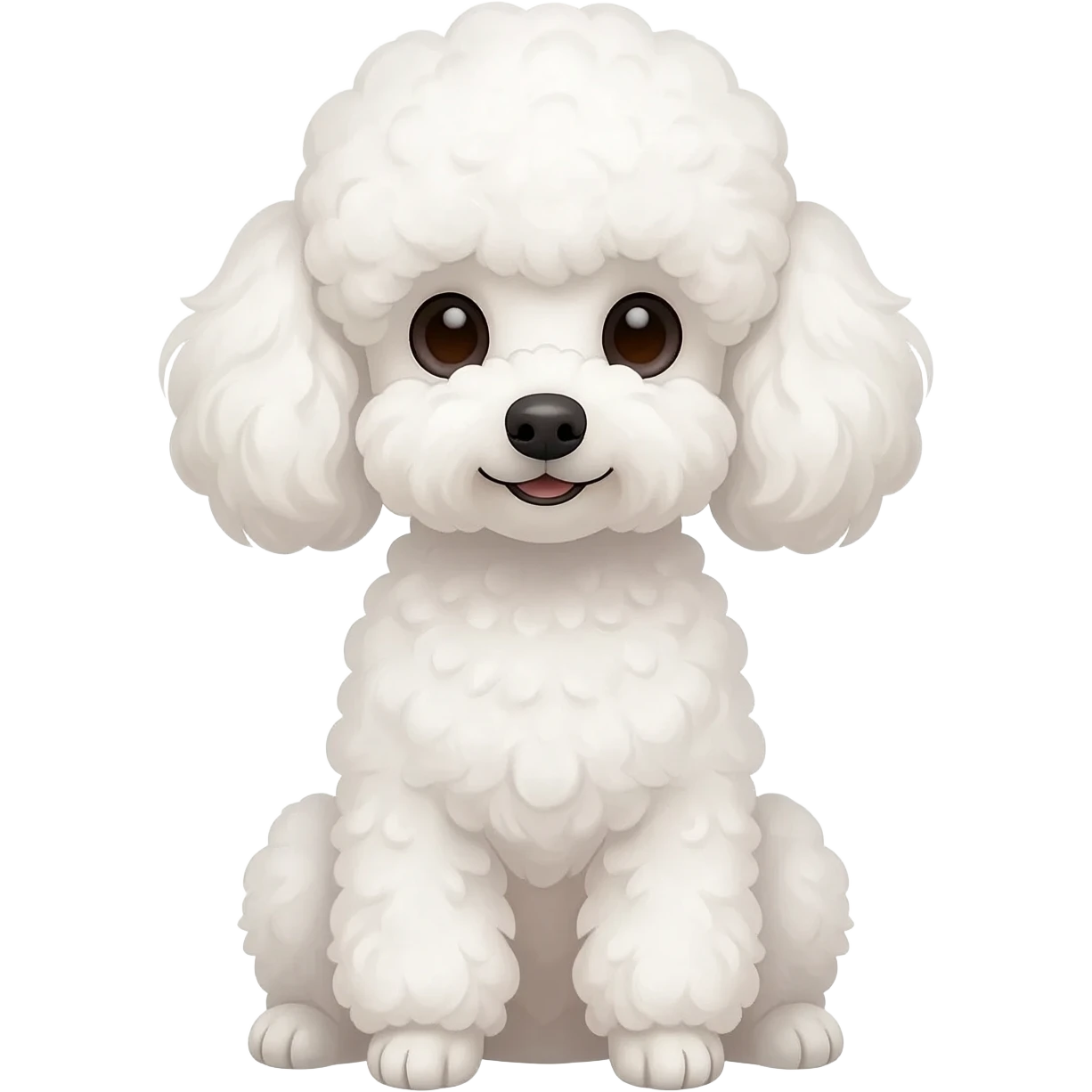 poodle sitting frontally emoji