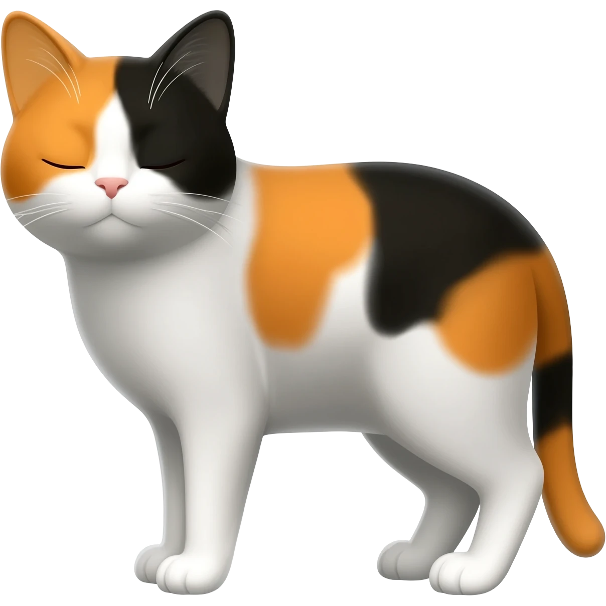 Dreifarbige Katze mit viel weiß auch am Kopf emoji