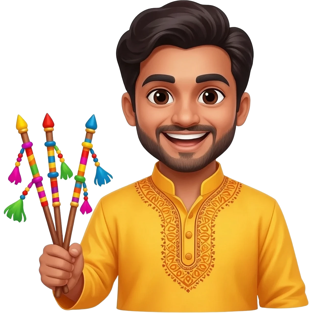 A man with daandiya emoji
