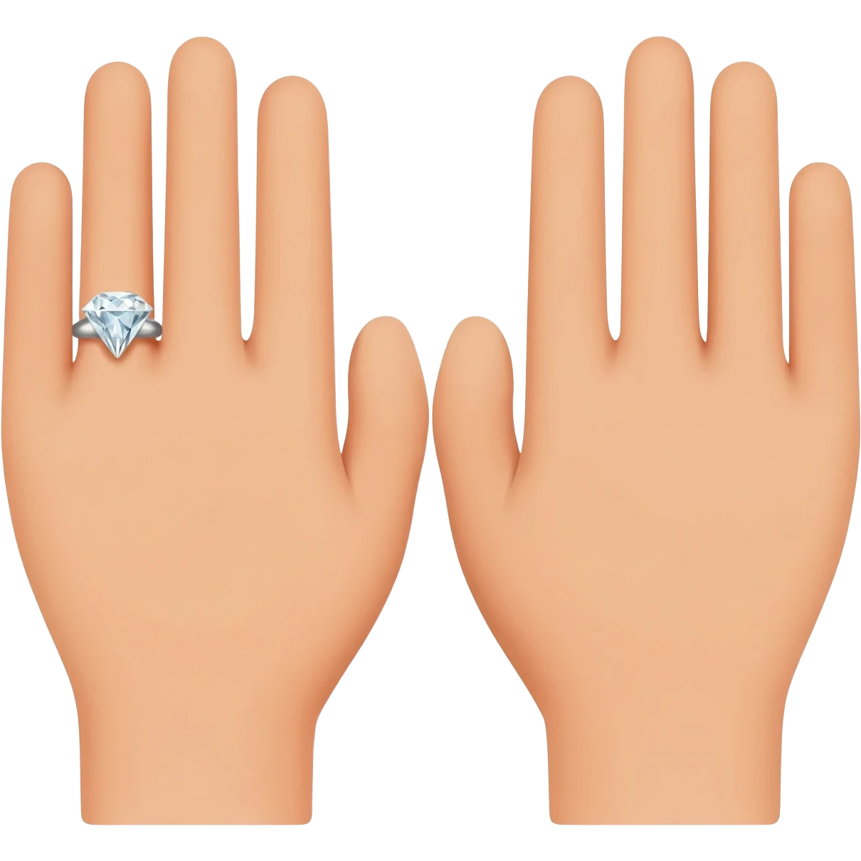 TWO HANDS WITH ENGAGRMRNT RING emoji